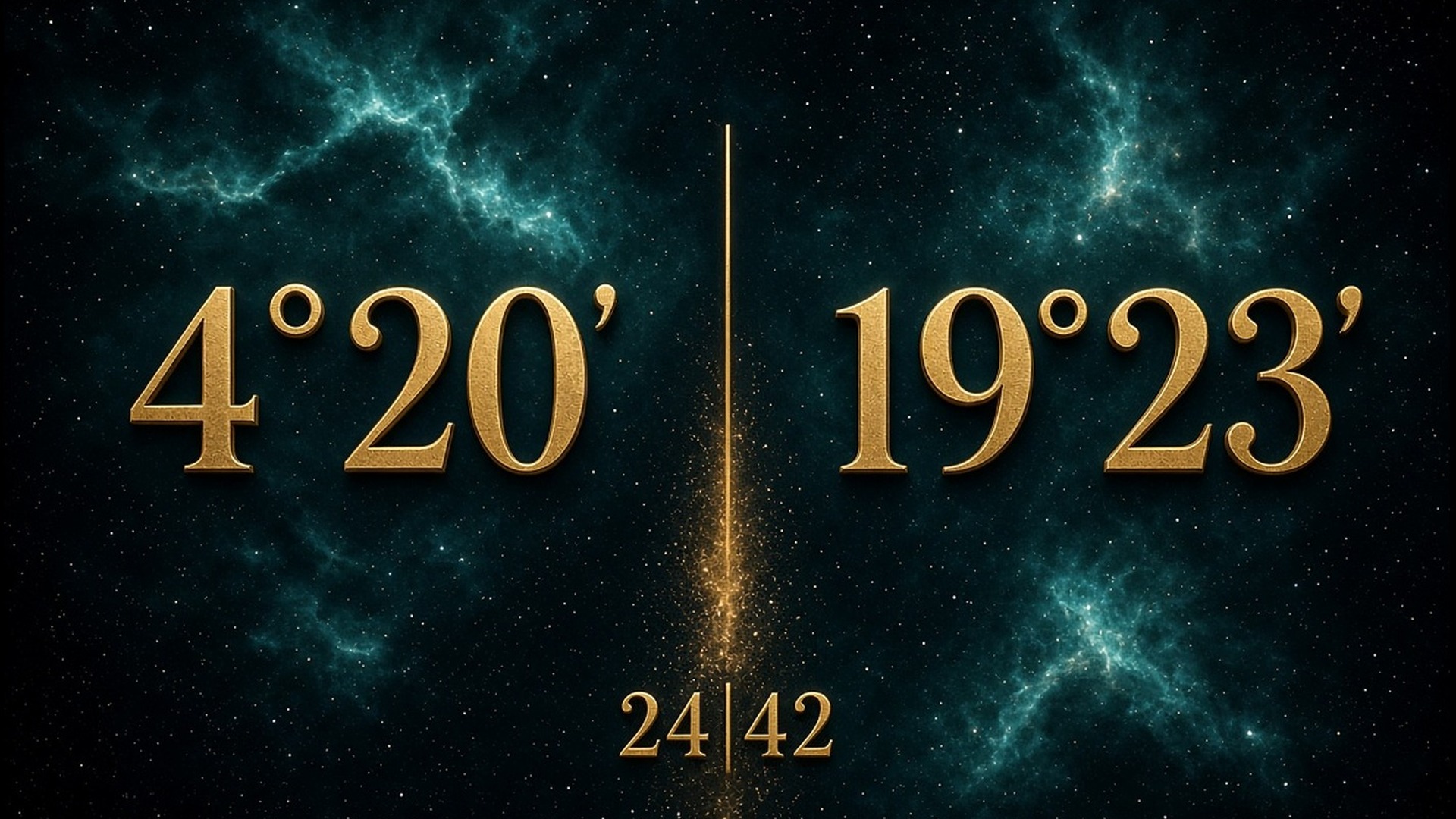 4°20′ · 19°23′42″ · equal seals · 24|42