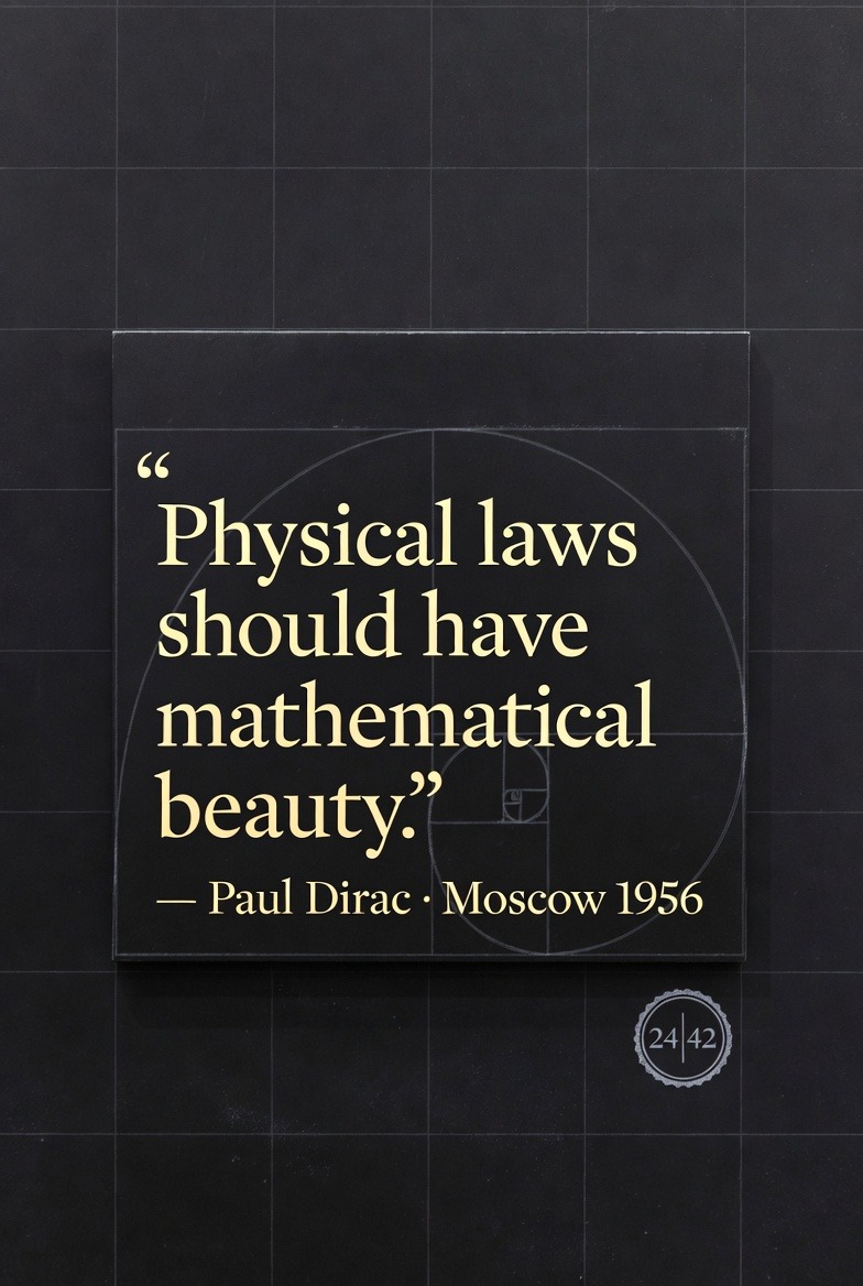 Physical laws should have mathematical beauty. · Paul Dirac · Moscow State University · 1956