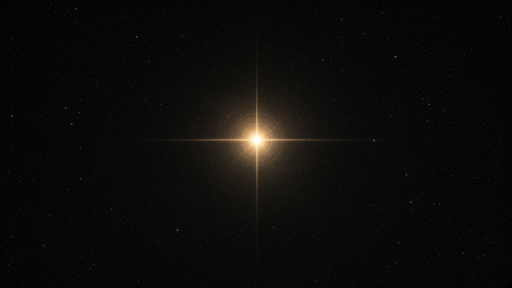 A bright star with diffraction spikes and faint rings. Those marks belong to the opening, not to the star.