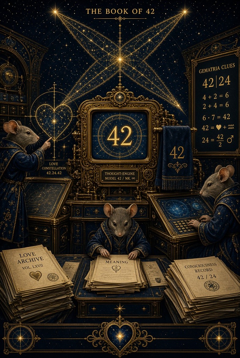 Thought Engine · heart constellation · MEANING papers · 42 on the screen