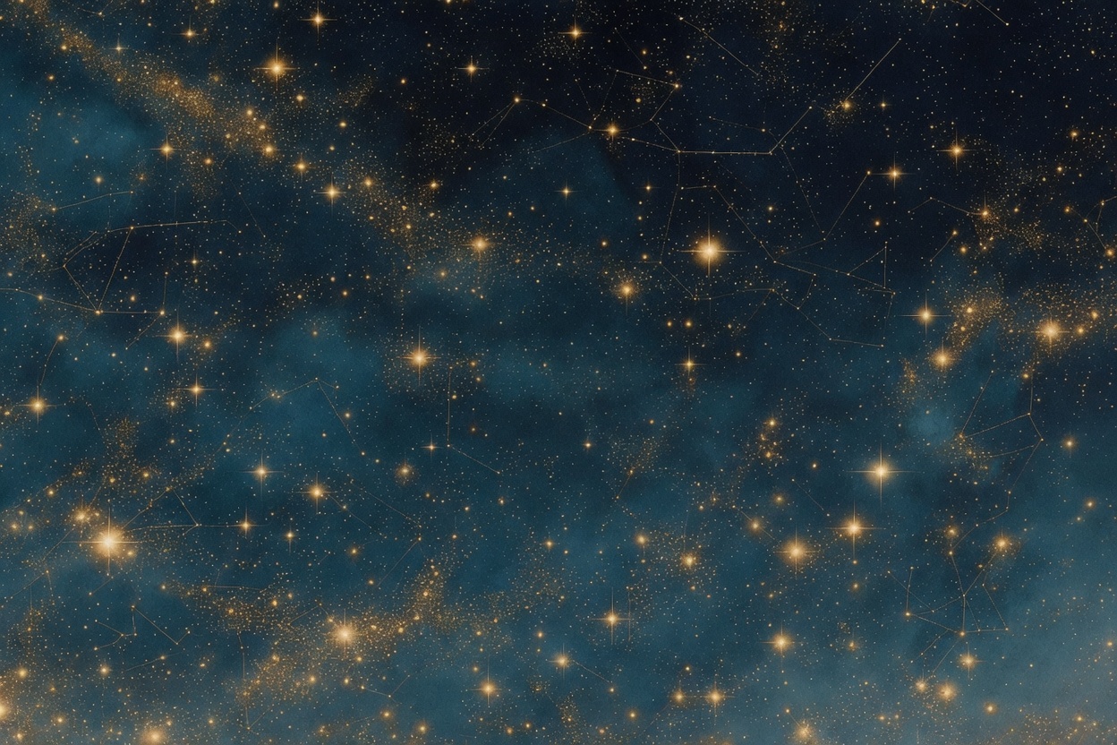 Deep fixed-star night · precession of two birth years