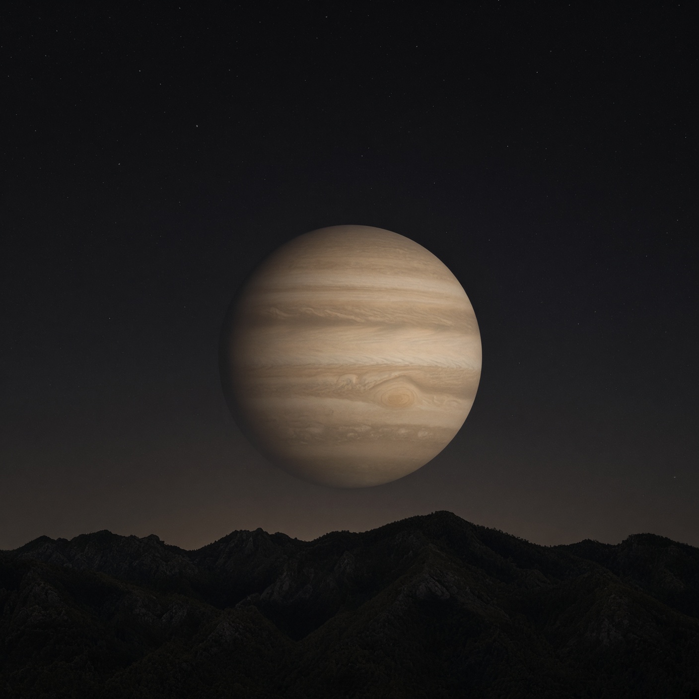 Jupiter over a June ridgeline. One lamp. A degree she recognized.