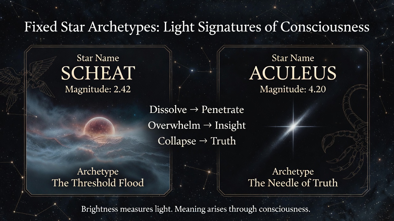 Scheat and Aculeus · light signatures