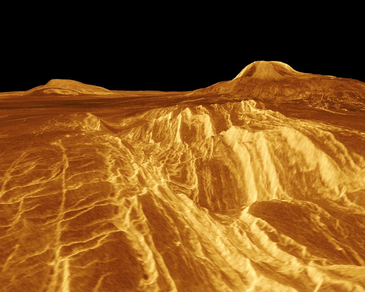 Magellan radar mosaic of Venus.